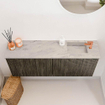 Mondiaz JOYA-DLUX 100cm toiletmeubel - kleur Shadow - Wastafel FAYE positie Rechts 1 kraangat kleur Glace. SW1422760