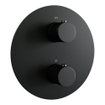 BRAUER Stripe Thermostatische Inbouw Regendouche - 3-weg - rond - SET 47 - 25cm douchekop - gebogen muurarm - 3-standen handdouche - doucheslang - geïntegreerde glijstang - mat zwart SW1435174