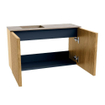 Mondiaz JOYA-DLUX 70cm toiletmeubel - kleur Oak - Wastafel FAYE positie Links Zonder kraangat kleur Arena. SW1423850