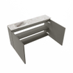 MONDIAZ TURE-DLUX 100cm toiletmeubel Smoke. EDEN wastafel Glace positie links. Zonder kraangat. SW1103548