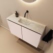 MONDIAZ TURE-DLUX Meuble toilette - 80cm - Rosee - EDEN - vasque Ostra - position centrale - sans trou de robinet SW1105025