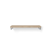 Looox Wood collection Solo wastafelblad - 140x46cm - Met handdoekhouder RVS geborsteld - Massief eiken Old grey SW73143