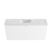 MONDIAZ TURE-DLUX Meuble toilette - 100cm - Talc - EDEN - vasque Opalo - position centrale - sans trou de robinet SW1104114