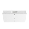 MONDIAZ TURE-DLUX Meuble WC 100 cm Talc. Lavabo EDEN Opalo position milieu. Sans trou de robinet. SW1104114
