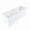 MONDIAZ VICA-DLUX Ensemble meuble de salle de bains - 130cm - meuble bas talc - 2 tiroirs - lavabo encastré cloud à droite - sans trous de robinet - version haute 60cm - frape SW1088563