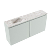 MONDIAZ TURE-DLUX Meuble toilette - 100cm - Greey - EDEN - vasque Glace - position gauche - sans trou de robinet SW1103422