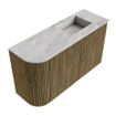 Mondiaz JOYA-DLUX Meuble de salle de bains - 71,6cm - arrondi gauche couleur Dusk - Vasque FAYE position droite 1 trou de robinet couleur Glace SW1423197