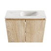 MONDIAZ TURE-DLUX Meuble toilette - 60cm - Washed Oak - EDEN - vasque Ostra - position droite - sans trou de robinet SW1105129