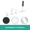 Hansgrohe Finoris Ensemble de robinetterie de baignoire 4 trous avec s-box blanc mat SW651190