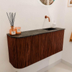 Mondiaz JOYA-DLUX 91.6cm toiletmeubel - ronding links kleur Ruby - Wastafel FAYE positie Rechts Zonder kraangat kleur Lava. SW1426229