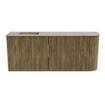 Mondiaz JOYA-DLUX 101.6cm toiletmeubel - ronding rechts kleur Dusk - Wastafel FAYE positie Links Zonder kraangat kleur Arena. SW1425778