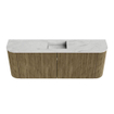 Mondiaz JOYA-DLUX Meuble de salle de bains 113,2cm - arrondis gauche et droite couleur Dusk - Vasque FAYE position Milieu 1 trou de robinet couleur Opalo. SW1423340