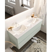 Mondiaz VICA Ensemble de meuble de salle de bain - 120cm - meuble sous-vasque greey - 2 tiroirs - lavabo denia double - 2 trous de robinet XL version 60cm de haut SW1090850