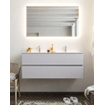 Mondiaz VICAB meuble de salle de bain - 120cm - meuble sous-vasque cale 2 tiroirs - lavabo moon double - 2 trous de robinet - miroir LED - version XL 60cm haut SW1097787