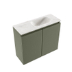 MONDIAZ TURE-DLUX Meuble de toilettes 60 cm Army. Lavabo EDEN Ostra position à droite. Avec 1 trou de robinet. SW1104710