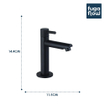 FugaFlow Eccelente Sobrado Robinet lave-mains - 14.4cm - eau froide - Noir mat SW812043