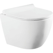 QeramiQ Salina Pack WC Compact avec élément Wisa xs, siège de toilettes à fermeture softclose et plaque de déclenchement Argos blanc SW444763