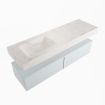 Mondiaz ALAN-DLUX Ensemble de meuble - 150cm - meuble - Clay mat - 2 tiroirs - Lavabo Cloud Ostra suspendu - vasque gauche - 1 trou de robinet - Beige SW807850