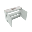 MONDIAZ TURE-DLUX Meuble toilette - 80cm - Greey - EDEN - vasque Glace - position centrale - 1 trou de robinet SW1103287