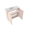 MONDIAZ TURE-DLUX Meuble de toilette 60cm Rosee. Lavabo EDEN Opalo position gauche. Avec 1 trou de robinet. SW1104497