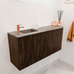 Mondiaz JOYA-DLUX 91.6cm toiletmeubel - ronding rechts kleur Walnut - Wastafel FAYE positie Links 1 kraangat kleur Oza. SW1424597