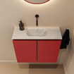 MONDIAZ TURE-DLUX Meuble toilette - 60cm - Fire - EDEN - vasque Opalo - position centrale - sans trou de robinet SW1104284