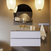 Mondiaz VICA-DLUX ensemble de meuble de salle de bain - 100cm - meuble sous-vasque cale - 2 tiroirs - lavabo encastré cloud gauche - sans trous de robinet - version haute de 60cm - lave SW1086180