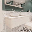 Mondiaz LUSH Meuble salle de bains Underlayment 1 tiroir 120x30x45cm lavabo BARCO double 2 trous de robinet SW409732