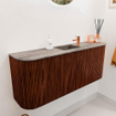Mondiaz JOYA-DLUX 103.2cm toiletmeubel - ronding links en rechts kleur Ruby - Wastafel FAYE positie Midden 1 kraangat kleur Oza. SW1425560