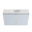 MONDIAZ TURE-DLUX Meuble toilette - 80cm - Clay - EDEN - vasque Opalo - position centrale - 1 trou de robinet SW1104255