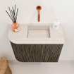 Mondiaz JOYA-DLUX 51.6cm toiletmeubel - ronding links kleur Shadow - Wastafel FAYE positie Rechts Zonder kraangat kleur Meli. SW1424905