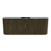 Mondiaz JOYA-DLUX 113.2cm toiletmeubel - ronding links en rechts kleur Shadow - Wastafel FAYE positie Midden 1 kraangat kleur Lava. SW1422882