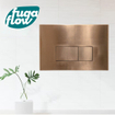 FugaFlow Eccelente Press Bedieningsplaat - bedieningspaneel voor Geberit UP320 inbouwreservoir - dualflush - rechthoekige knoppen - metaal koper SW1123706