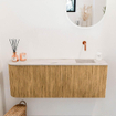 Mondiaz JOYA-DLUX 111.6cm toiletmeubel - ronding links kleur Oak - Wastafel FAYE positie Rechts Zonder kraangat kleur Nata. SW1424057