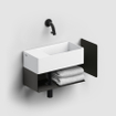 Clou New Flush 3 fontein 35x18cm inclusief afvoerplug voorbewerking voor kraangat links Wit mat SW398987