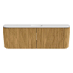 Mondiaz JOYA 123.2cm toiletmeubel - ronding links en rechts kleur Oak - Wastafel FAYE positie Midden Zonder kraangat kleur Talc. SW1421189