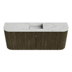 Mondiaz JOYA-DLUX 103.2cm toiletmeubel - ronding links en rechts kleur Shadow - Wastafel FAYE positie Midden 1 kraangat kleur Opalo. SW1422945