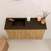 Mondiaz JOYA 70cm meuble de salle de bains - couleur Oak - Vasque FAYE position Gauche 1 trou de robinet couleur Urban. SW1421192