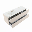 MONDIAZ VICA-DLUX Ensemble meuble de salle de bains - 130cm - meuble bas linen - 4 tiroirs - lavabo encastré cloud gauche - 1 trou de robinet - version haute 60cm - frape SW1089006
