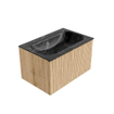 MONDIAZ KURVE-DLUX 70cm Meuble salle de bain - couleur Oak - 1 tiroir - vasque BIG SMALL centre - sans trou de robinet - couleur Lava SW1138203