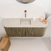 Mondiaz JOYA-DLUX 93.2cm toiletmeubel - ronding links en rechts kleur Dusk - Wastafel FAYE positie Midden Zonder kraangat kleur Opalo. SW1426223