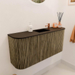 Mondiaz JOYA 93.2cm meuble de salle de bains - arrondi gauche et droite couleur Dusk - Vasque FAYE position Milieu 1 trou de robinet couleur Urban. SW1421714