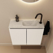 MONDIAZ TURE-DLUX Meuble de WC 60 cm Talc. EDEN vasque Opalo position droite. Avec 1 trou de robinet. SW1104158