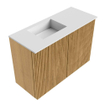 Mondiaz JOYA 60cm meuble de toilette - couleur Oak - Vasque FAYE position Gauche Sans trou de robinet couleur Talc. SW1421100
