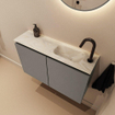 MONDIAZ TURE-DLUX Meuble toilette - 80cm - Smoke - EDEN - vasque Ostra - position droite - 1 trou de robinet SW1105145