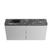 MONDIAZ TURE-DLUX Meuble WC 100 cm Plata. Lavabo EDEN Lava position gauche. Sans trou de robinet. SW1103941