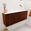 Mondiaz JOYA 100cm meuble de salle de bains - couleur Ruby - Vasque FAYE position Droite Sans trou de robinet couleur Talc SW1421751
