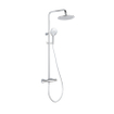 Fortifura Calvi Colonne de douche thermostatique - pomme de douche 25cm - flexible lisse - douchette ronde - chrome SW1204419