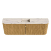 Mondiaz JOYA-DLUX 123.2cm toiletmeubel - ronding links en rechts kleur Oak - Wastafel FAYE positie Midden 1 kraangat kleur Nata. SW1424063