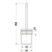 Duravit Karree ensemble balai WC avec verre mat modèle mural chrome SW55122